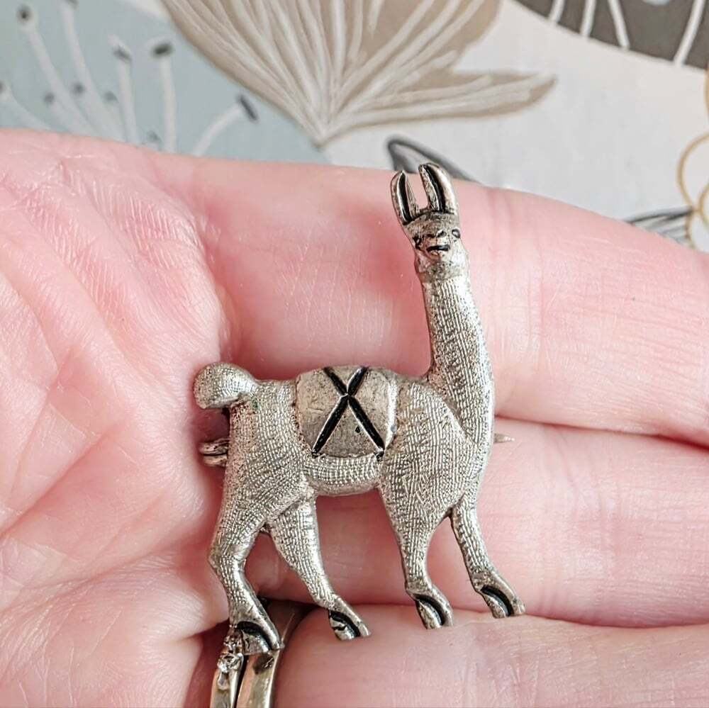Source Unknown Silver Llama Brooch